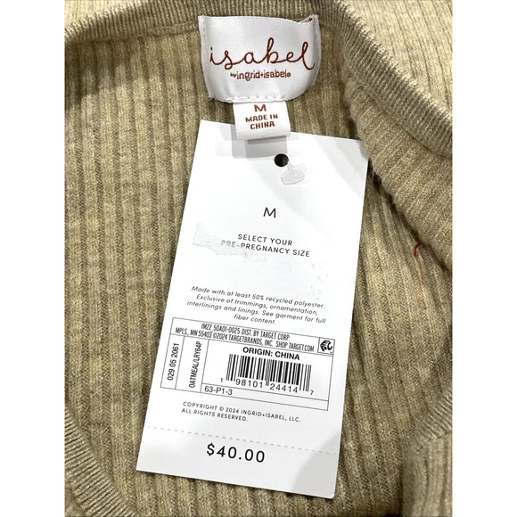 Long Sleeve Mini Maternity Wrap Sweater Dress Sz Medium NWT - Isabel by Ingrid - Picture 7 of 9